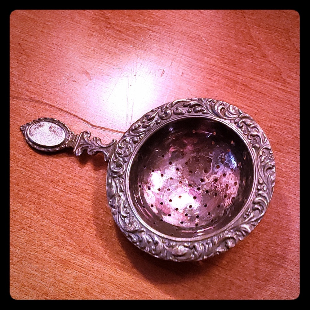 Antique Silver Dutch Tea Strainer Made in Holland